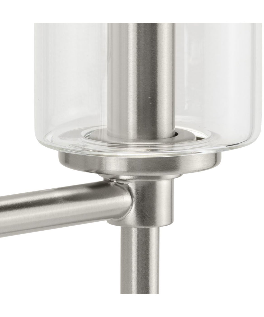 Elara 3-Light Clear Glass New Traditional Bath Vanity Light Brushed Nickel