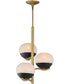 Lucerne 3-Light Chandelier Black / Natural Aged Brass