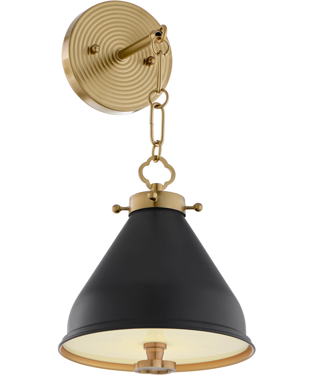 Bonnel 1-light Wall Mount Light Fixture Matte Black|Aged Brass