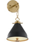 Bonnel 1-light Wall Mount Light Fixture Matte Black|Aged Brass