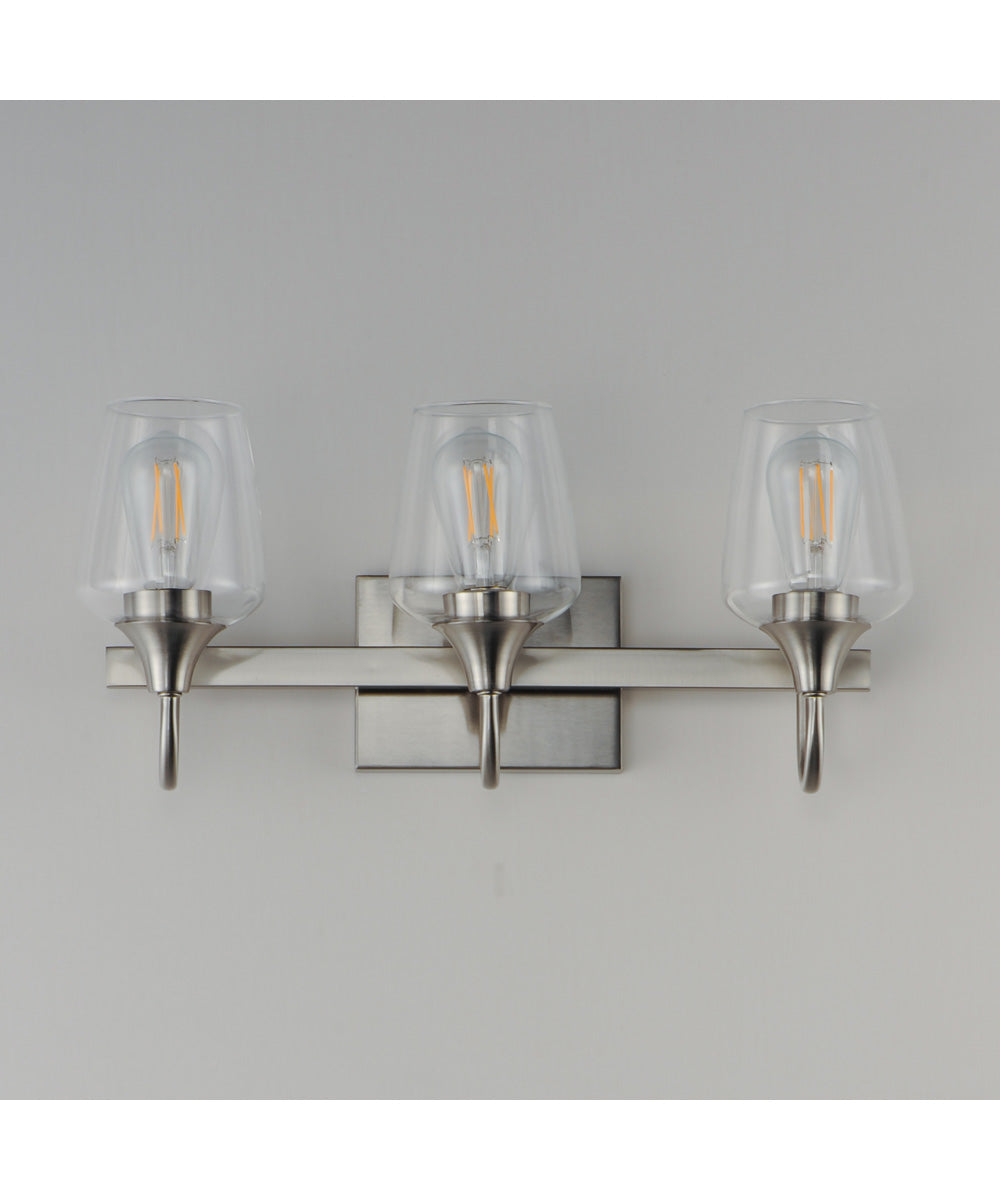 Goblet 3-Light Wall sconce Satin Nickel