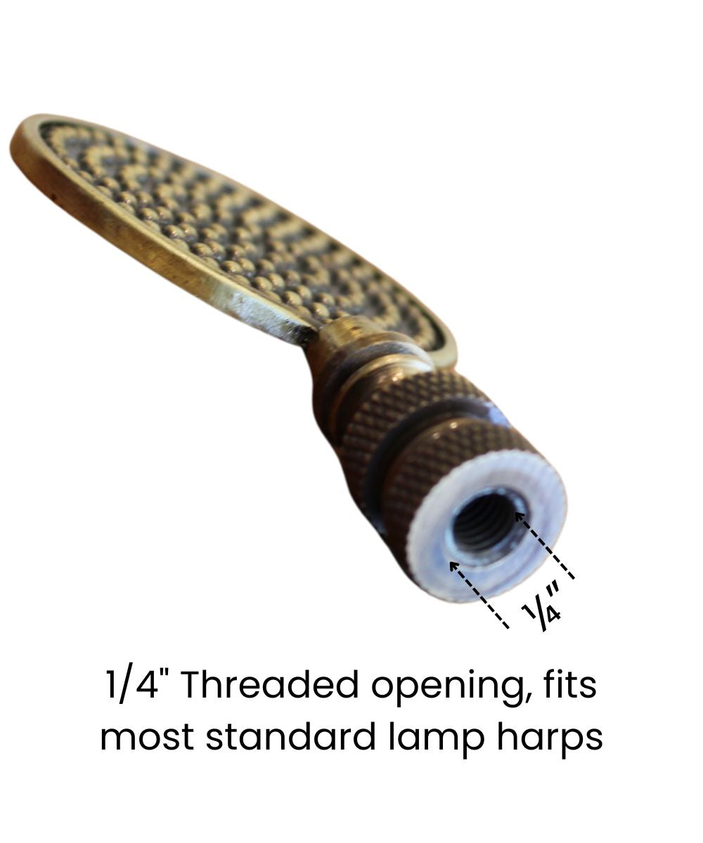 Dotted Medallion Decorative Lamp Finial Antique Brass, 3"h