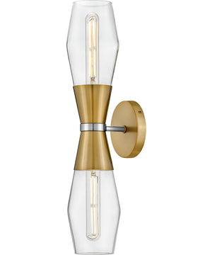 Livie 2-Light Large Two Light Sconce in Lacquered Brass