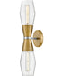 Livie 2-Light Large Two Light Sconce in Lacquered Brass