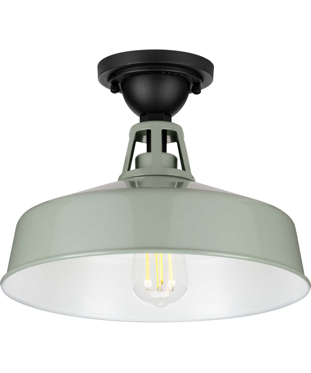 Cedar Springs 1-Light Farmhouse Semi-Flush Mount Pistachio