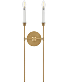 Hux 2-Light Medium Two Light Sconce in Lacquered Brass