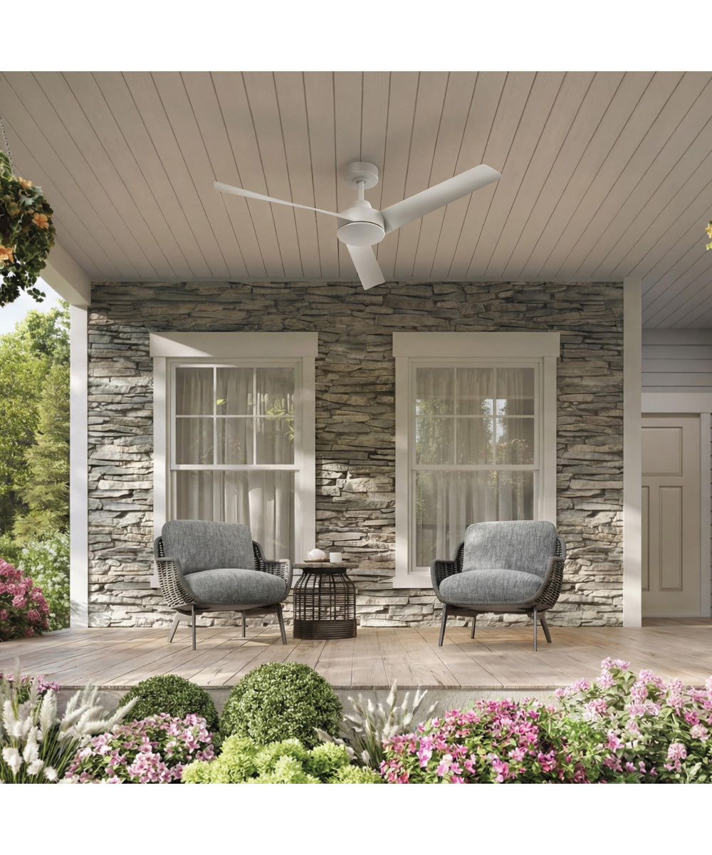 Rizo 52-in. 3-Blade Modern Ceiling Fan Matte White