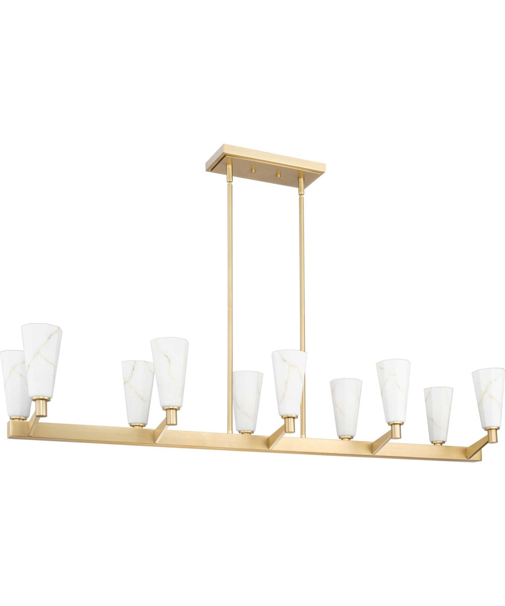 Tosca 10-Light Modern Luxe Linear Chandelier Brushed Bronze