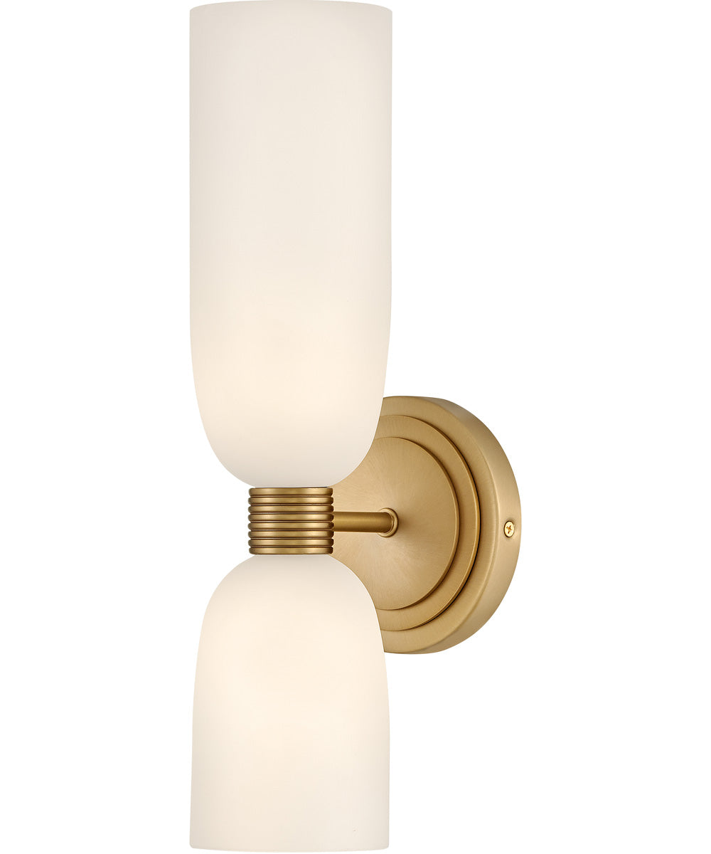 Tallulah 2-Light Medium Two Light Sconce in Lacquered Brass