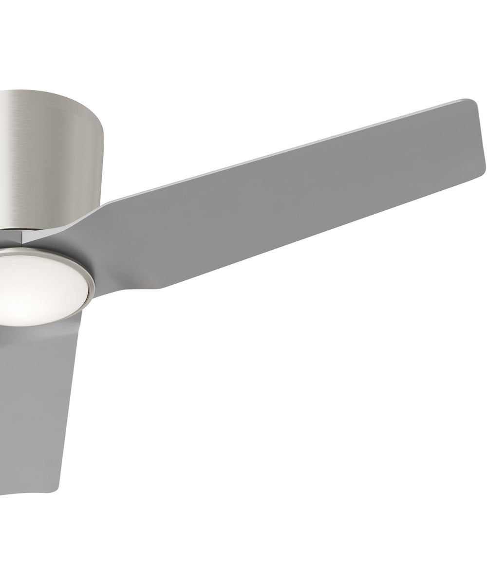 Rynn 48-in. 3-Blade Flush Mount Modern LED Ceiling Fan Brushed Nickel