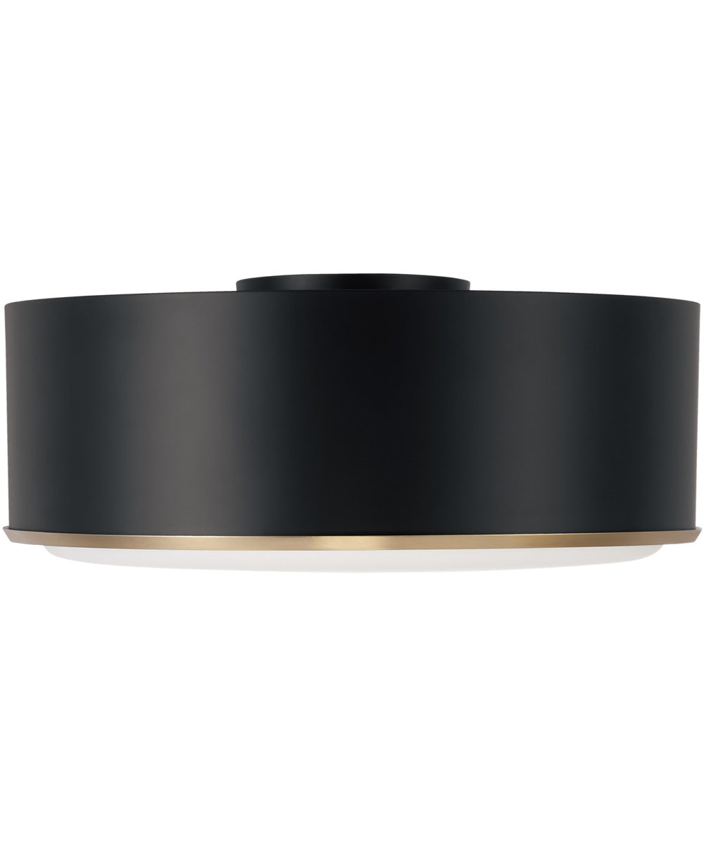 Carlton 3-Light Flush Matte Brass and Black