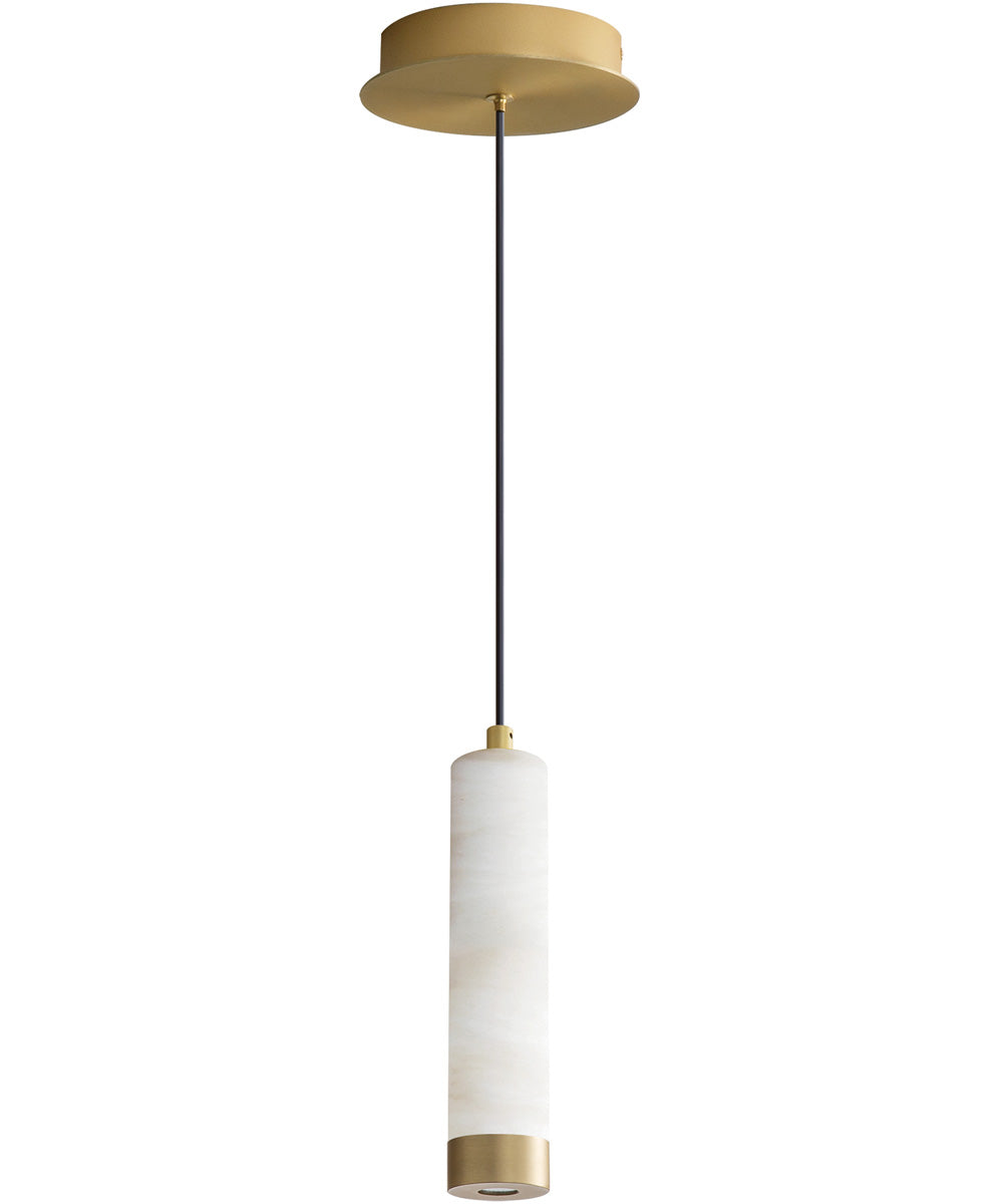 Aragon 9 inch LED Pendant White Alabaster / Gold