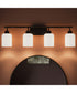 Reines 4-Light Bath Vanity with Opal Glass Shades Matte Black