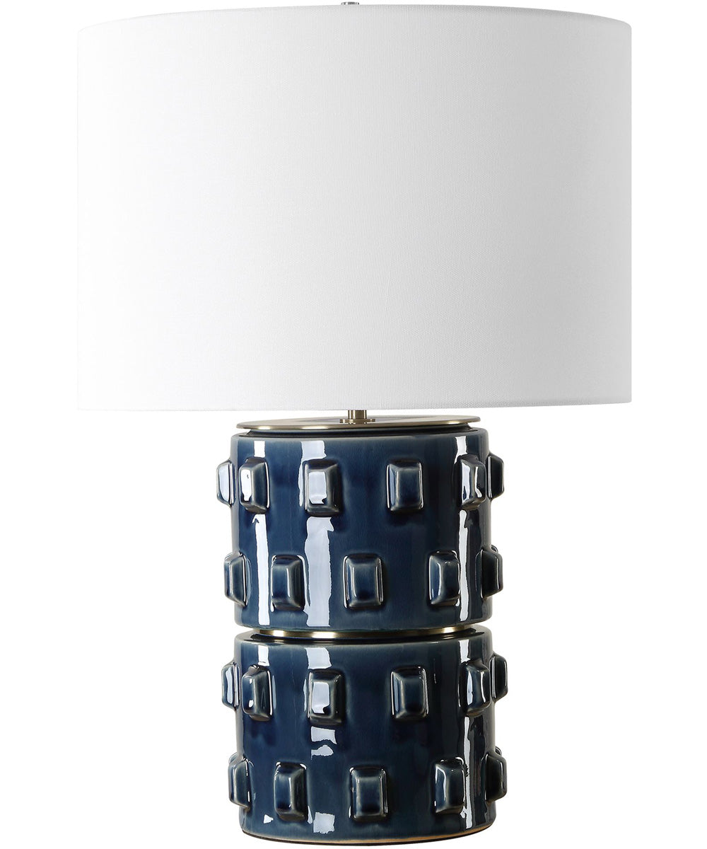 Round Ceramic Table Lamp in Blue