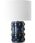Round Ceramic Table Lamp in Blue