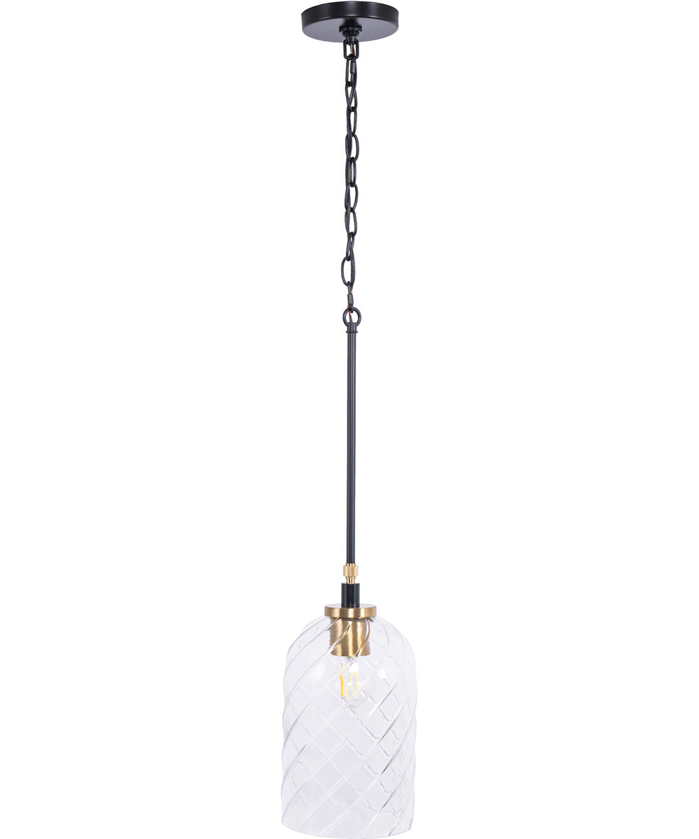 Council 1-Light Lighting Flat Black/Satin Brass