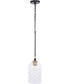 Council 1-Light Lighting Flat Black/Satin Brass
