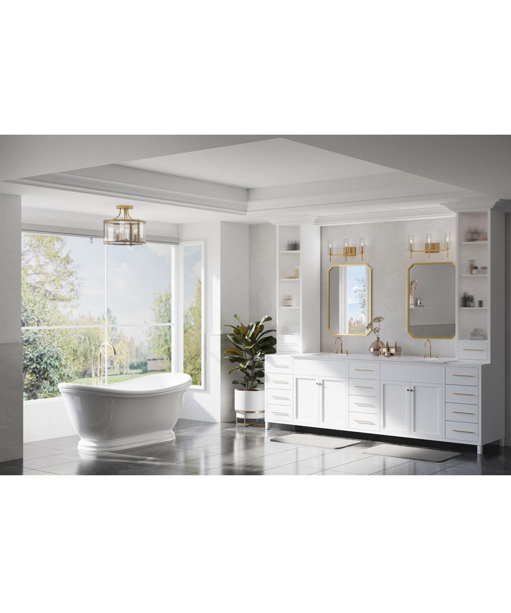 Elara 3-Light Clear Glass New Traditional Bath Vanity Light Vintage Brass