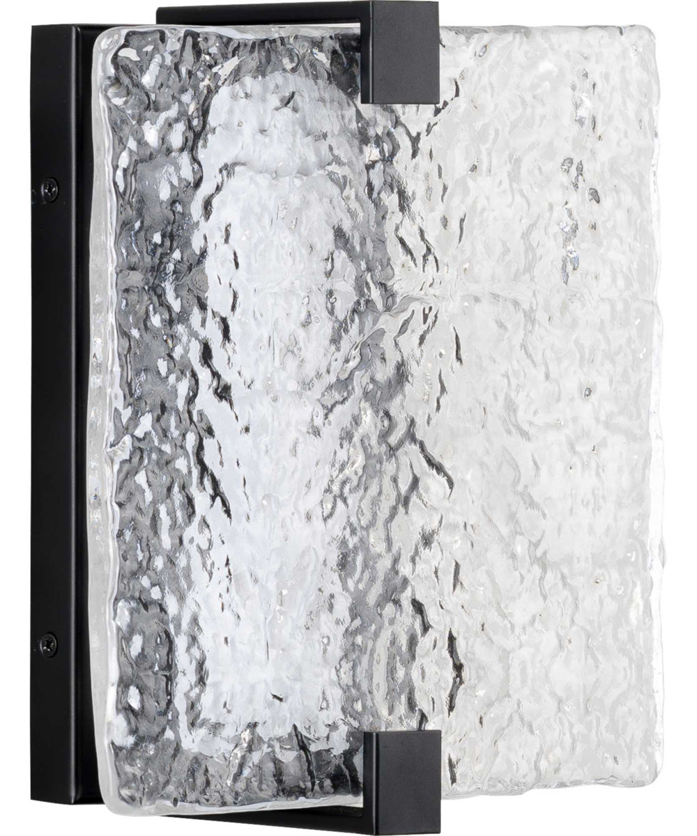 LED Stone Glass Sconce Black ADA Wall Sconce Matte Black