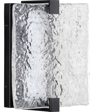 LED Stone Glass Sconce Black ADA Wall Sconce Matte Black