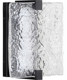 LED Stone Glass Sconce Black ADA Wall Sconce Matte Black