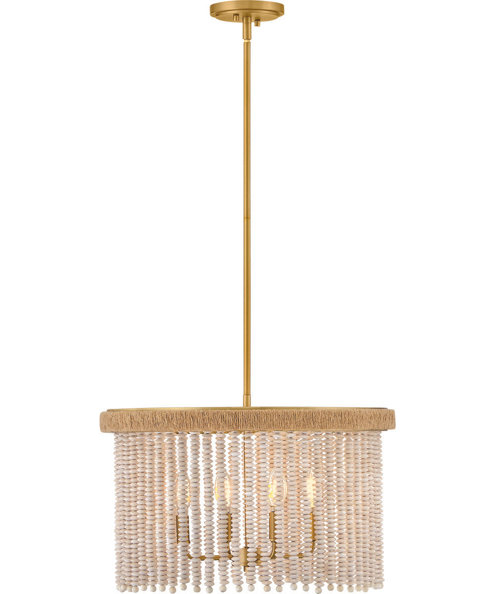 Indra 4-Light Large Convertible Semi-Flush Mount in Lacquered Brass