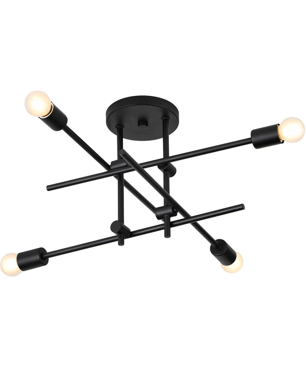 Mika 4-light Flush Mount Black