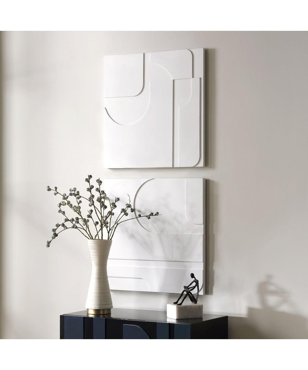 Contours White Wall Decor, Set of 2