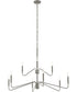 Pilar Two-Tier 9-Light Chandelier Brushed Nickel