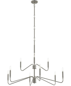Pilar Two-Tier 9-Light Chandelier Brushed Nickel