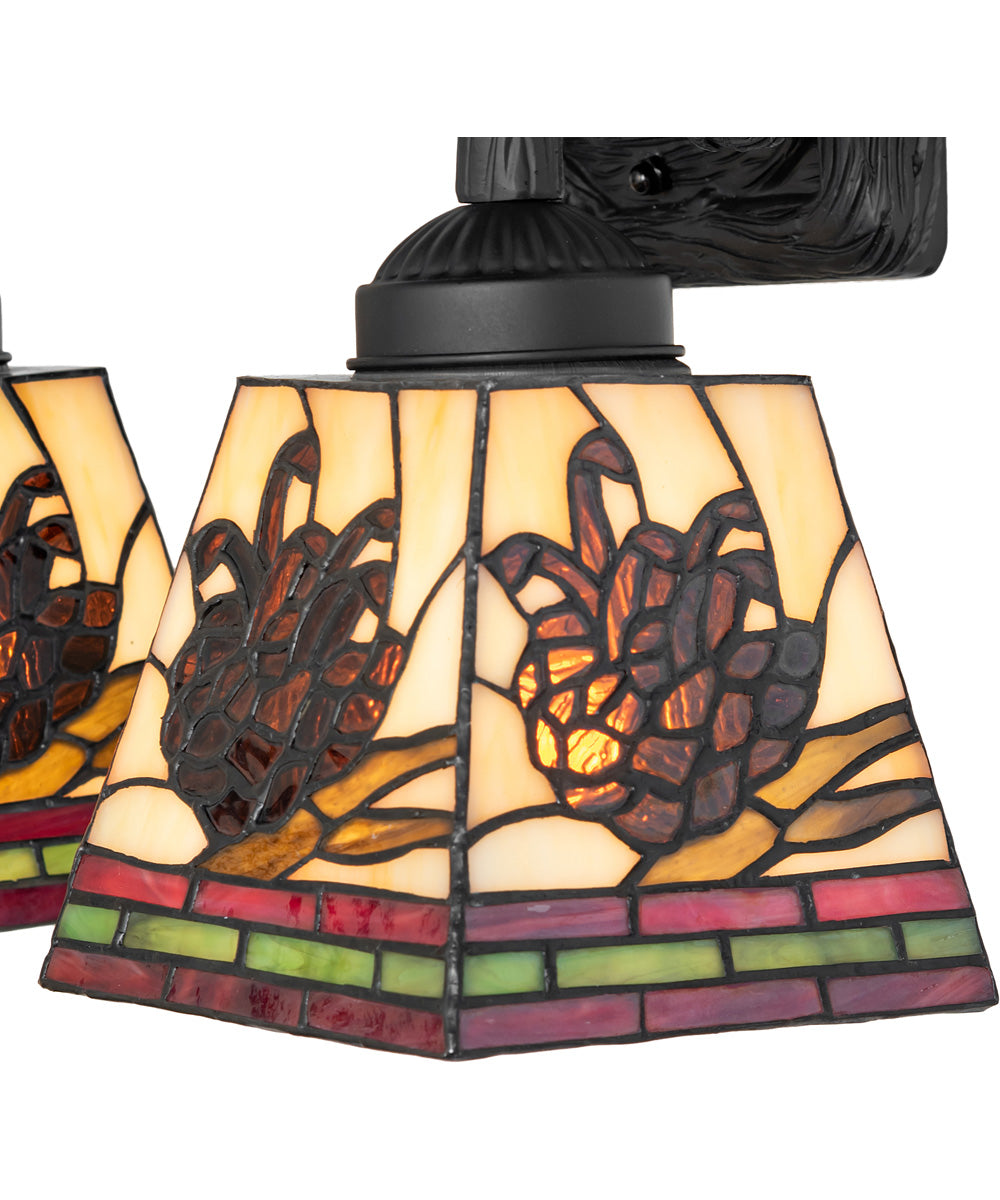 16" Wide Pinecone 2 Light Wall Sconce