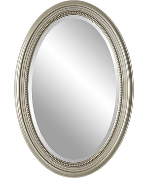 21x31" Wall Mirror Metallic Silver with Subtle Brown Antiquing