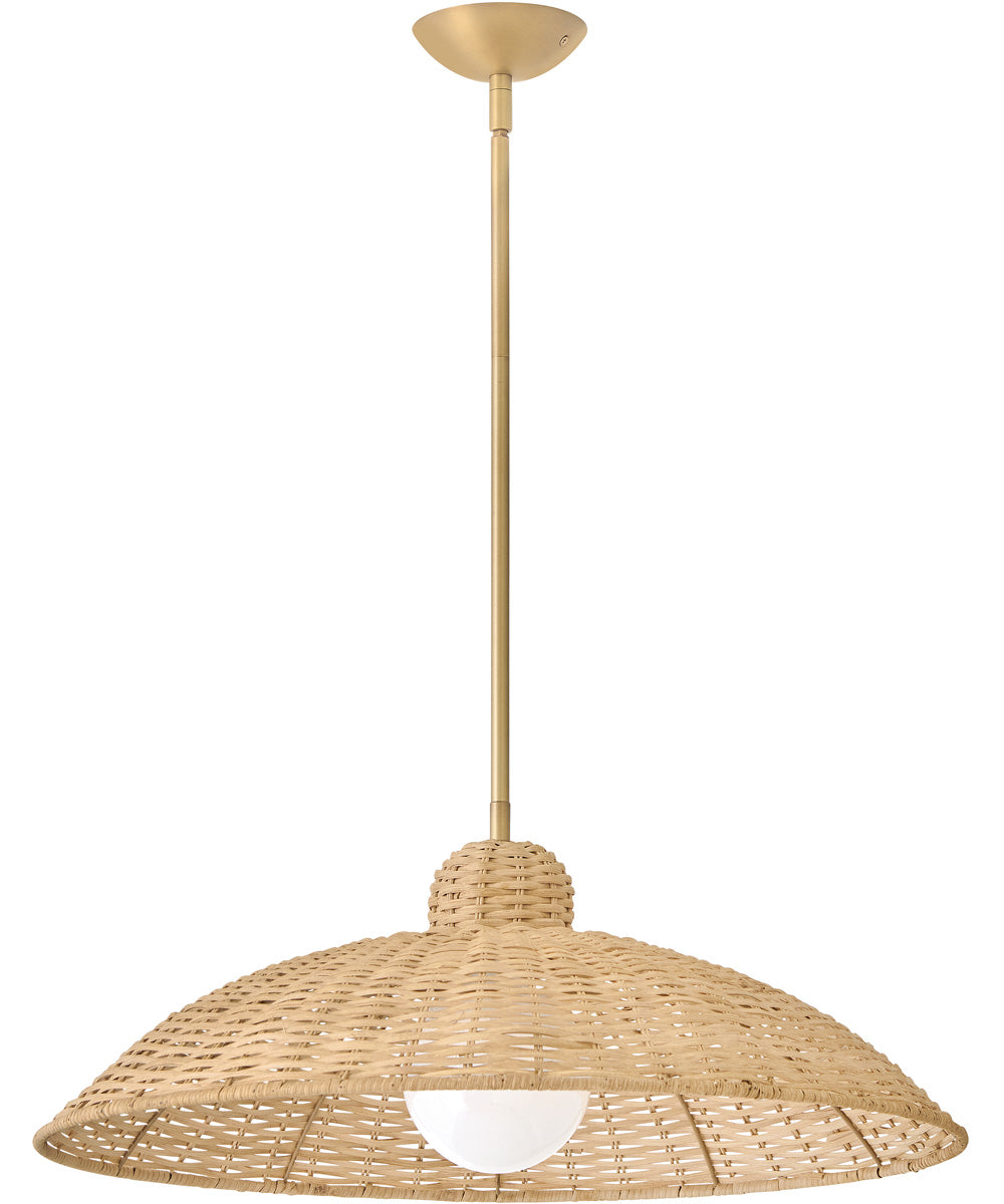 Pismo 1-Light Large Pendant in Lacquered Brass