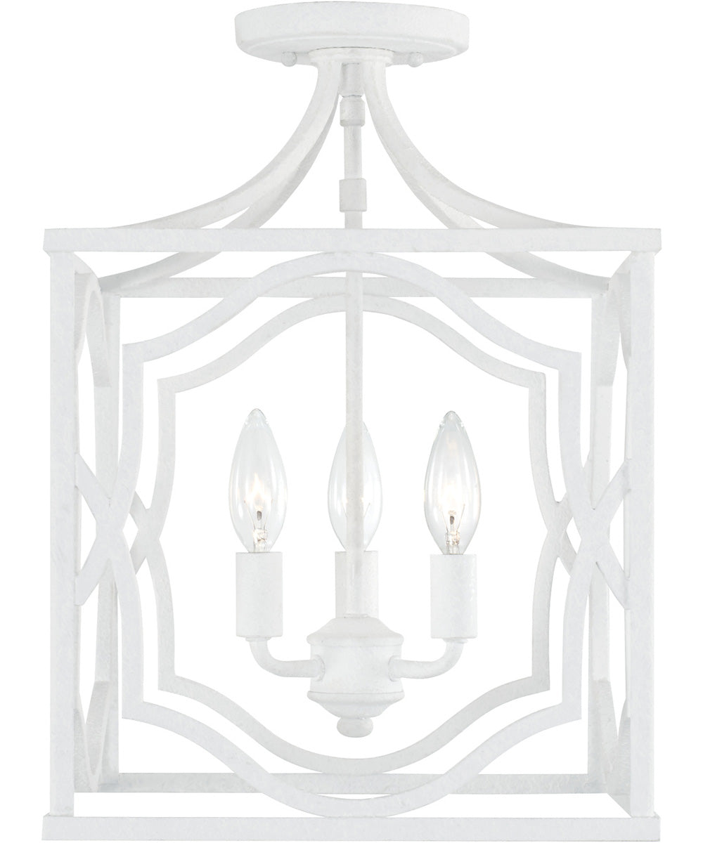 Anna 3-Light Foyer Textured White