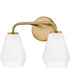 Gio 2-Light Small Two Light Vanity in Lacquered Brass
