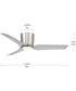 Rynn 48-in. 3-Blade Flush Mount Modern LED Ceiling Fan Brushed Nickel