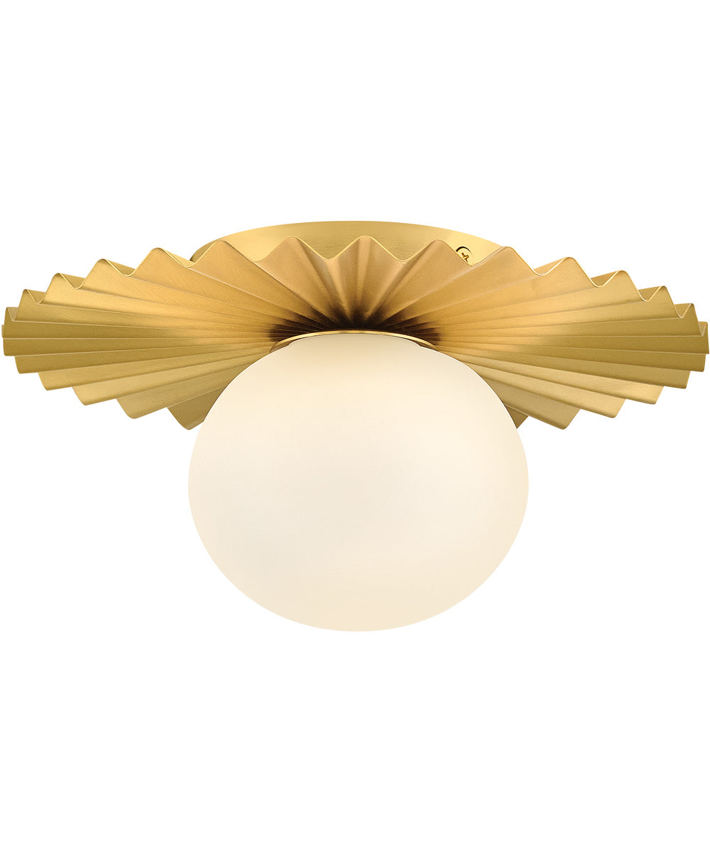 Stevie 1-Light Small Flush Mount in Lacquered Brass