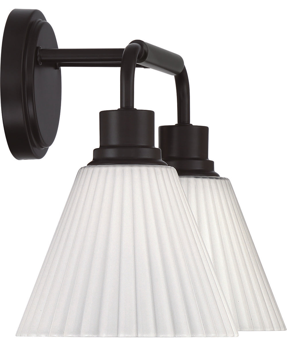 Pleated II 2-Light Lighting Flat Black