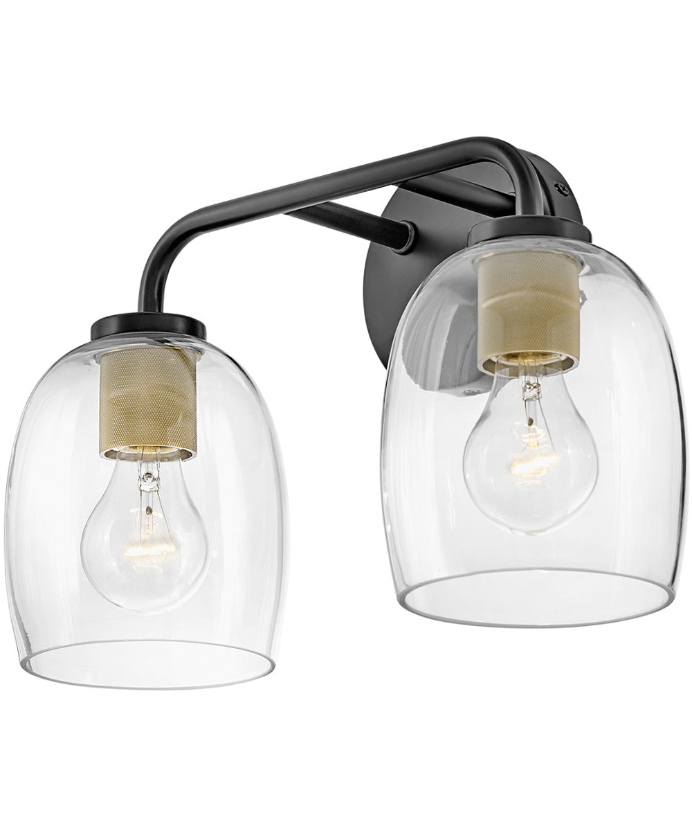 Percy 2-Light Small Two Light Vanity in Black