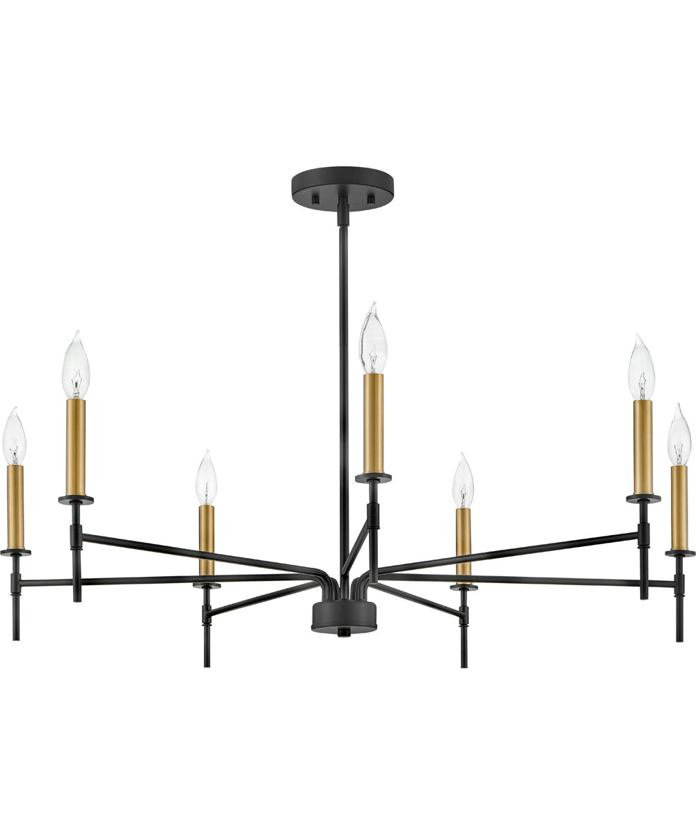 Hux 7-Light Large Single Tier Chandelier in Black