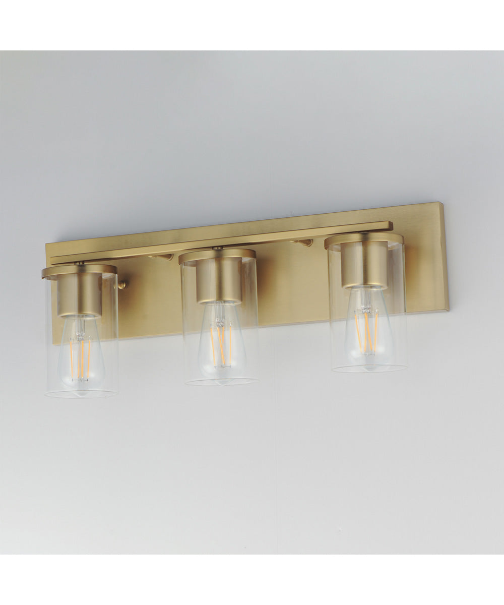 Lateral 3-Light Bath Vanity Satin Brass
