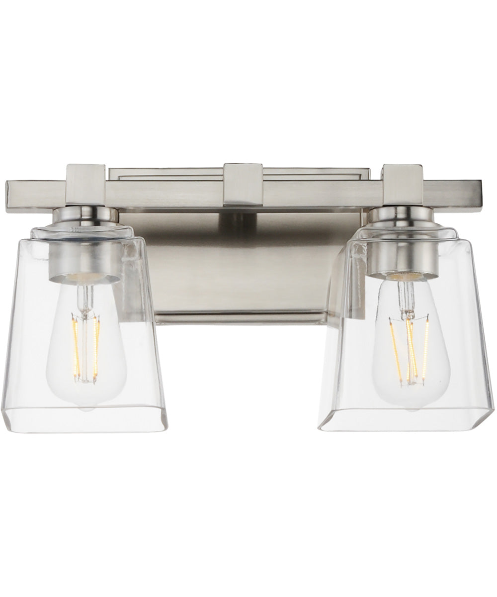 Cubos 2-Light Wall Sconce Satin Nickel