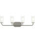 Mack 4-Light Vanity Light with Layered Glass Shades Brushed Nickel