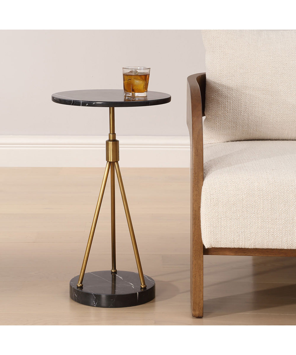 Rosston Black Marble Accent Table