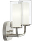 Mack 2-Light Vanity Light with Layered Glass Shades Brushed Nickel