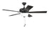 EOS 2 Light Frosted White Bowl 52" Ceiling Fan 2-Light Fan Flat Black