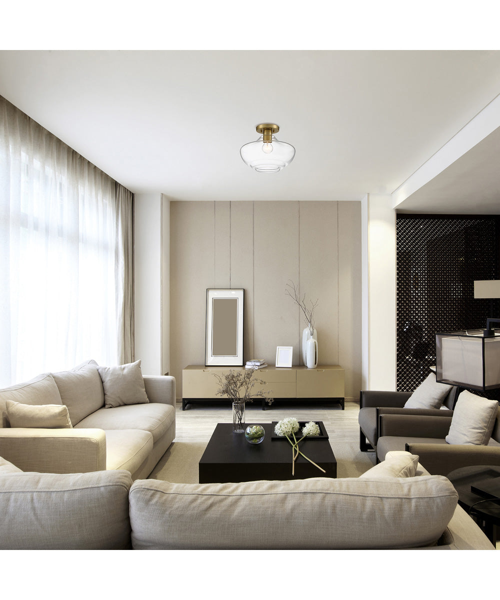 Emma 1 Light Semi Flush Brushed Gold