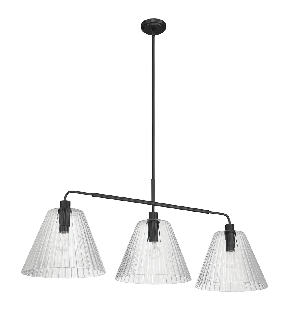 Pleated 3-Light Lighting Flat Black