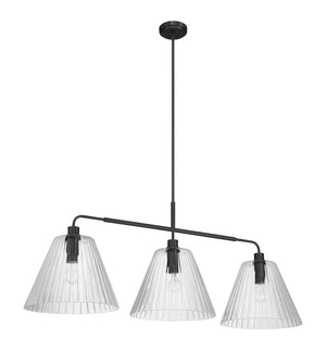 Pleated 3-Light Lighting Flat Black