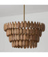 Ravi 4-Light Pendant Light Wood and Patinaed Brass